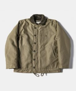 Bronson MFG. CO. TOPS 1940s USN Type N-1 Deck Jacket - Khaki Stencil