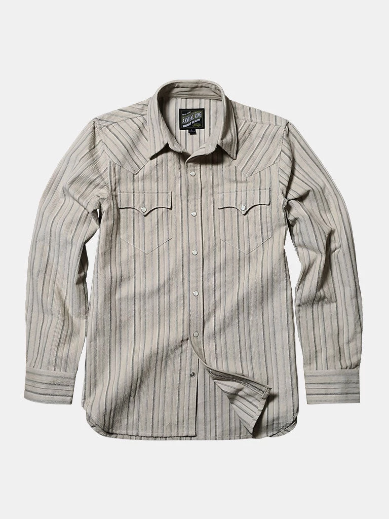 Annual Ring TOPS 1950s 8 Oz Striped Corduroy Western Shirt 1 Annual Ring TOPS 1950s 8 Oz Striped Corduroy Western Shirt