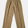 Non Stock MFG. CO. May 2022 1930s IVY Style Double Pleated Chino Trousers - Yellow