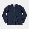 Bronson MFG. CO. Retro Long Sleeve Henley T-Shirt - Navy BEST SELLERS