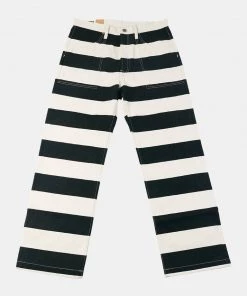 Bob Dong Heavyweight Wide Stripe Asymmetrical Pocket Pants NEW ARRIVALS
