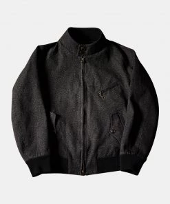 Annual Ring 12 Oz Salt & Pepper Chambray Harrington Jacket OUTERWEAR