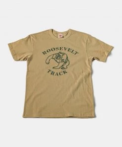 Non Stock MFG. CO. Vintage Roosevelt Track Print Short Sleeve T-Shirt - Ginger June 2022