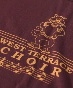 Non Stock MFG. CO. Vintage West Terrace Choir Print Short Sleeve T-Shirt - Wine Red