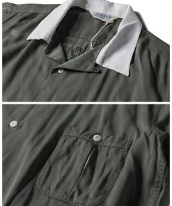Non Stock MFG. CO. Loose Embroidery Bowling Shirt - Green