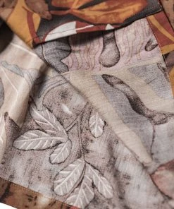 Non Stock MFG. CO. Tropical Plant & Flowers Pattern Aloha Shirt - Light Brown June 2022