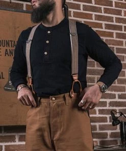 Bronson MFG. CO. Retro Long Sleeve Henley T-Shirt - Black 15 Bronson MFG. CO. Retro Long Sleeve Henley T-Shirt - Black