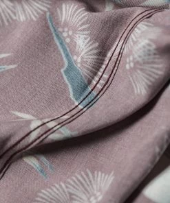 Non Stock MFG. CO. Ukiyo-e Tiger & Crane Pattern Aloha Shirt - Wine Red