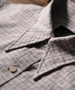 Annual Ring TOPS 1930s Dobby Grid Check Spearpoint Collar Dress Shirt