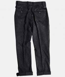 Annual Ring BOTTOMS 1920s Black & Gray Stripe Tweed Trousers