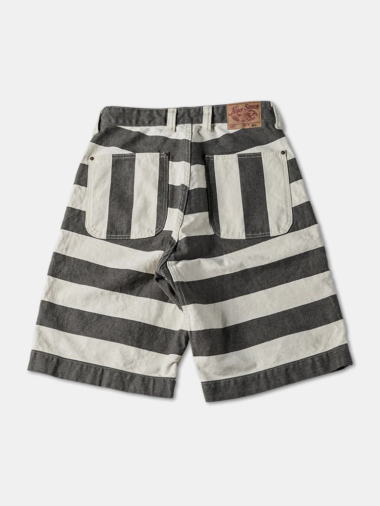 Non Stock MFG. CO. 11.5 Oz Heavyweight Wide Striped Prisoner Shorts 2 Non Stock MFG. CO. 11.5 Oz Heavyweight Wide Striped Prisoner Shorts