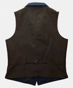 Annual Ring BEST SELLERS Navy Herringbone Tweed Lapel Vest