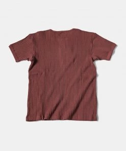 Bronson MFG. CO. 11 Oz Retro Ribbed Cotton Henley T-Shirt - Wine Red TOPS 9 Bronson MFG. CO. 11 Oz Retro Ribbed Cotton Henley T-Shirt - Wine Red TOPS