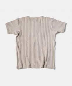 Bronson MFG. CO. 11 Oz Retro Ribbed Cotton Henley T-Shirt - Apricot