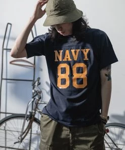 Bronson MFG. CO. US Naval Football T-Shirt - Navy NEW ARRIVALS 12 Bronson MFG. CO. US Naval Football T-Shirt - Navy NEW ARRIVALS