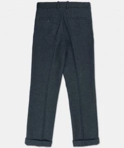 Annual Ring 1930s American Style Herringbone Navy Tweed Trousers