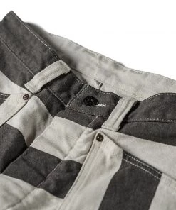 Non Stock MFG. CO. 11.5 Oz Heavyweight Wide Striped Prisoner Shorts 27 Non Stock MFG. CO. 11.5 Oz Heavyweight Wide Striped Prisoner Shorts