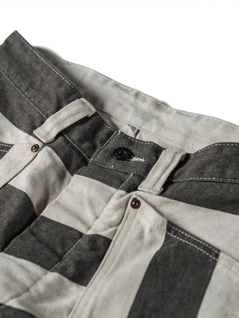 Non Stock MFG. CO. 11.5 Oz Heavyweight Wide Striped Prisoner Shorts 10 Non Stock MFG. CO. 11.5 Oz Heavyweight Wide Striped Prisoner Shorts