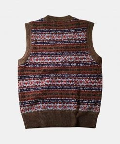 Annual Ring Shetland Wool Fair Isle Sweater Vest - Camel