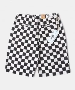 Bob Dong Check Flag Racing Track Shorts BOTTOMS