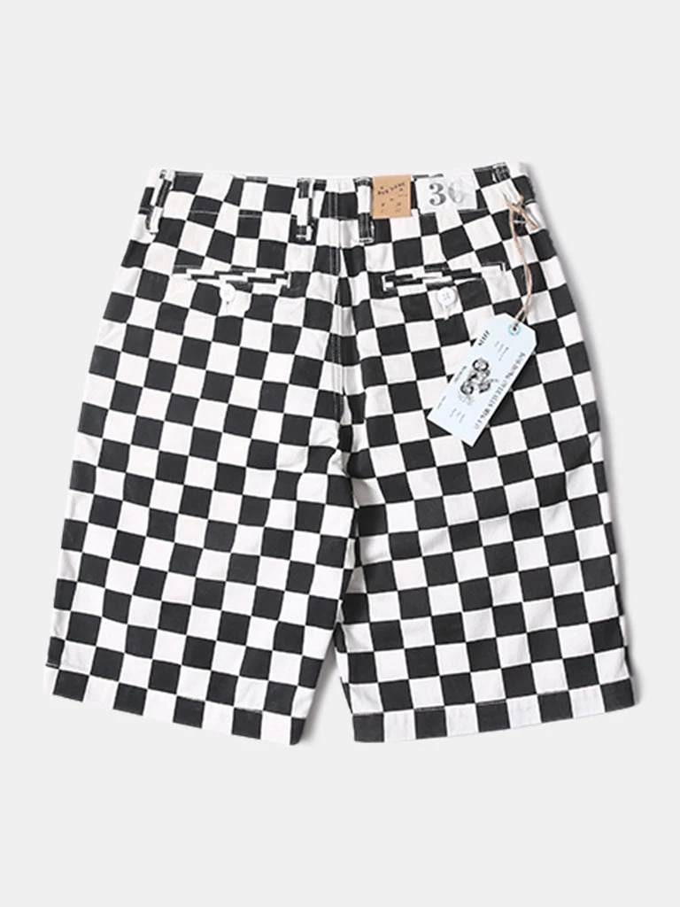 Bob Dong Check Flag Racing Track Shorts BOTTOMS 2 Bob Dong Check Flag Racing Track Shorts BOTTOMS