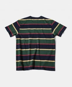 Non Stock MFG. CO. 9.8 Oz IVY Style Striped T-Shirt - Navy/Green