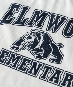 Non Stock MFG. CO. Vintage Elmwood Elementary Print Raglan Sleeve T-Shirt - White June 2022