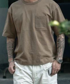 Non Stock MFG. CO. 9.8 Oz Cotton Classic Pocket T-Shirt - Khaki TOPS