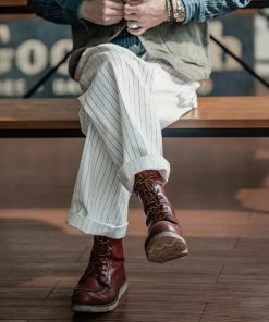 Bronson MFG. CO. Lot 952 HBT Striped Mechanic Pants - White