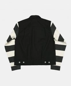 Bob Dong Motorcycle Style Black And White Stripe Type 2 Jacket TOPS