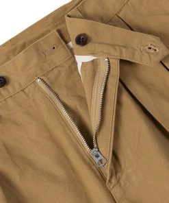 Non Stock MFG. CO. May 2022 1930s IVY Style Double Pleated Chino Trousers - Yellow