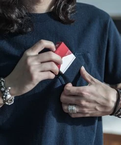 Bronson MFG. CO. TOPS 1930s Slanted Pocket Tubular T-Shirt - Navy