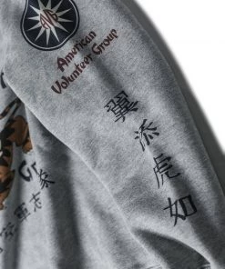 Non Stock MFG. CO. Flying Tigers Military Print Sweatshirt - Gray