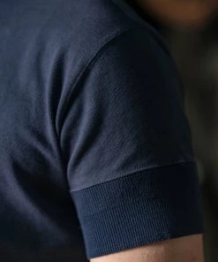 Bronson MFG. CO. Vintage Short Sleeve Henley T-Shirt - Navy