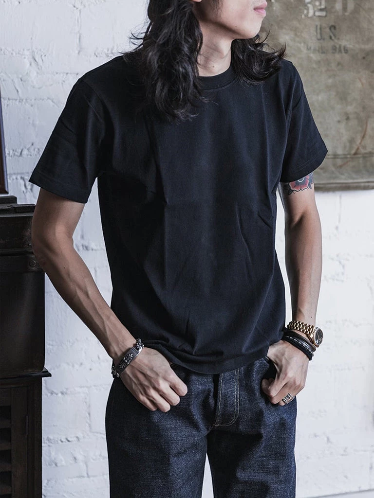 Non Stock MFG. CO. TOPS 9 Oz Cotton Tubular T-Shirt - Black 4 Non Stock MFG. CO. TOPS 9 Oz Cotton Tubular T-Shirt - Black