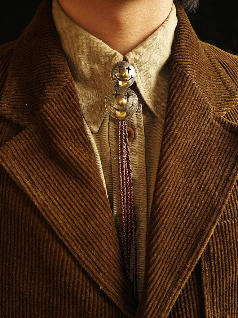 Old Selling Leather Joker Cents Coin Bolo Tie ACCESSORIES 2 Old Selling Leather Joker Cents Coin Bolo Tie ACCESSORIES