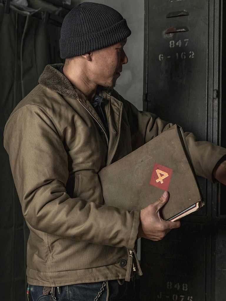 Bronson MFG. CO. TOPS 1940s USN Type N-1 Deck Jacket - Khaki Stencil 4 Bronson MFG. CO. TOPS 1940s USN Type N-1 Deck Jacket - Khaki Stencil