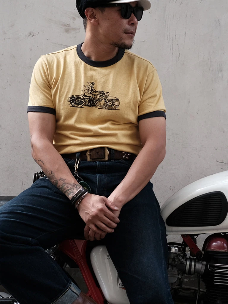 Non Stock MFG. CO. NEW ARRIVALS Retro Rider Motorcycle T-Shirt - Ginger 3 Non Stock MFG. CO. NEW ARRIVALS Retro Rider Motorcycle T-Shirt - Ginger