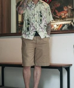 Non Stock MFG. CO. Ukiyo-e Tiger & Bamboo Pattern Aloha Shirt - Light Green NEW ARRIVALS