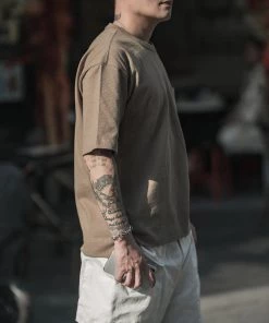 Non Stock MFG. CO. 9.8 Oz Cotton Classic Pocket T-Shirt - Khaki TOPS 15 Non Stock MFG. CO. 9.8 Oz Cotton Classic Pocket T-Shirt - Khaki TOPS