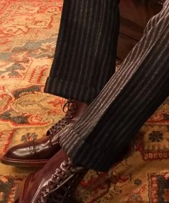 Annual Ring BOTTOMS 1920s Black & Gray Stripe Tweed Trousers