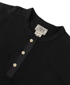 Bronson MFG. CO. Retro Long Sleeve Henley T-Shirt - Black 17 Bronson MFG. CO. Retro Long Sleeve Henley T-Shirt - Black