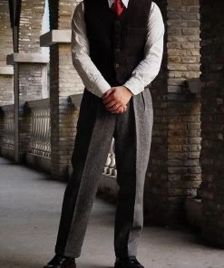 Annual Ring Chocolate Brown Tweed Hunting Vest