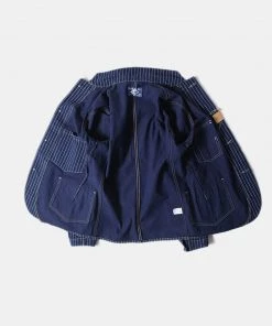 Bob Dong TOPS Lot BW0927 Wabash Indigo Railroad Work Stripe Jacket