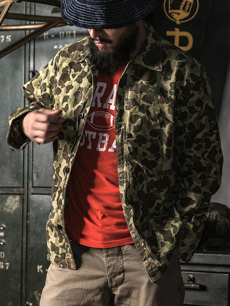 Bronson MFG. CO. TOPS WWII USMC Type P-44 HBT Duck Hunter Camo Jacket 3 Bronson MFG. CO. TOPS WWII USMC Type P-44 HBT Duck Hunter Camo Jacket