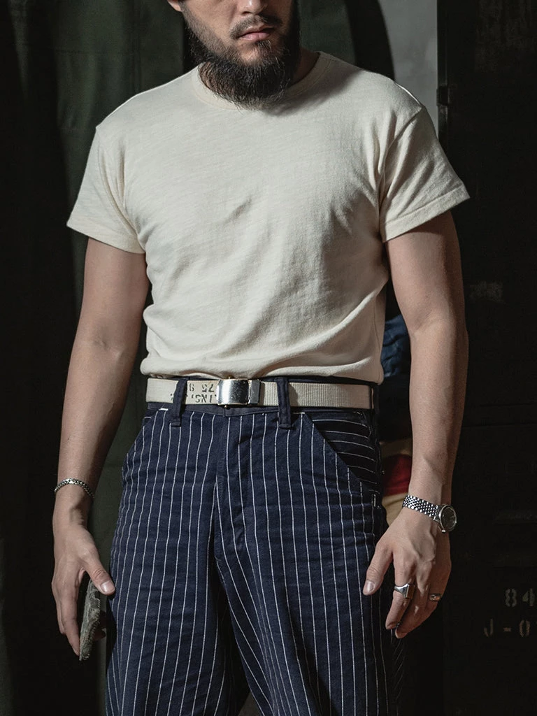 Bronson MFG. CO. 1940s USN Crew Slub Cotton T-Shirt TOPS 3 Bronson MFG. CO. 1940s USN Crew Slub Cotton T-Shirt TOPS