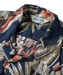 Non Stock MFG. CO. Plants & Flowers Pattern Aloha Shirt - Navy
