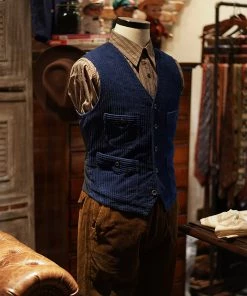 Annual Ring 1920s Indigo Corduroy Work Vest 14 Annual Ring 1920s Indigo Corduroy Work Vest