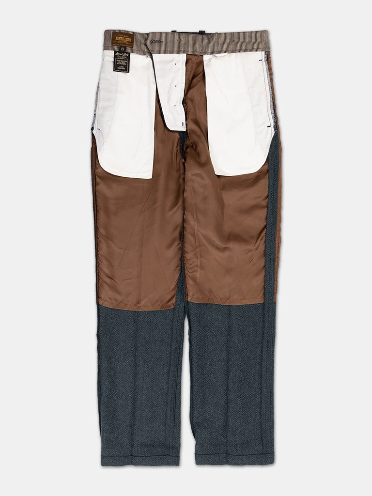 Annual Ring 1930s American Style Herringbone Navy Tweed Trousers 20 Annual Ring 1930s American Style Herringbone Navy Tweed Trousers