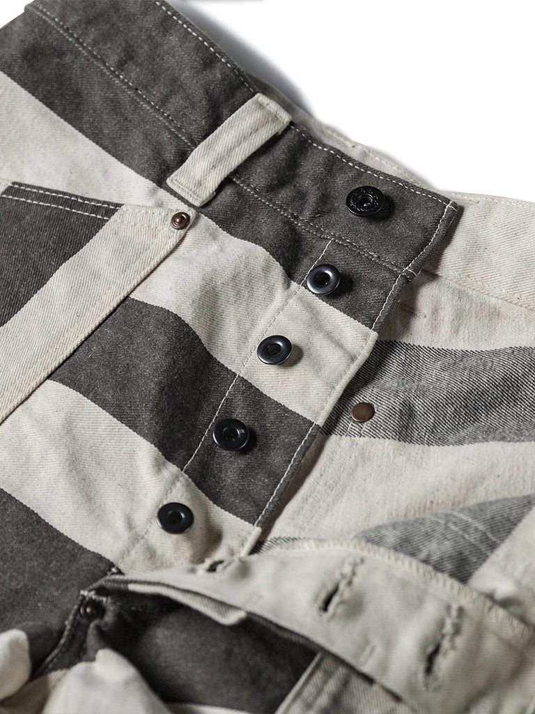 Non Stock MFG. CO. 11.5 Oz Heavyweight Wide Striped Prisoner Shorts 11 Non Stock MFG. CO. 11.5 Oz Heavyweight Wide Striped Prisoner Shorts